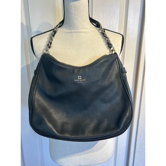 Kate Spade Pine Street Finley Black Leather Shoulder Bag - Picture 1 of 12